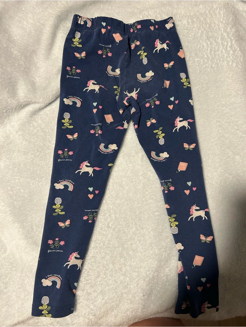 Carter's Navy Leggings with Unicorn & Rainbow Print